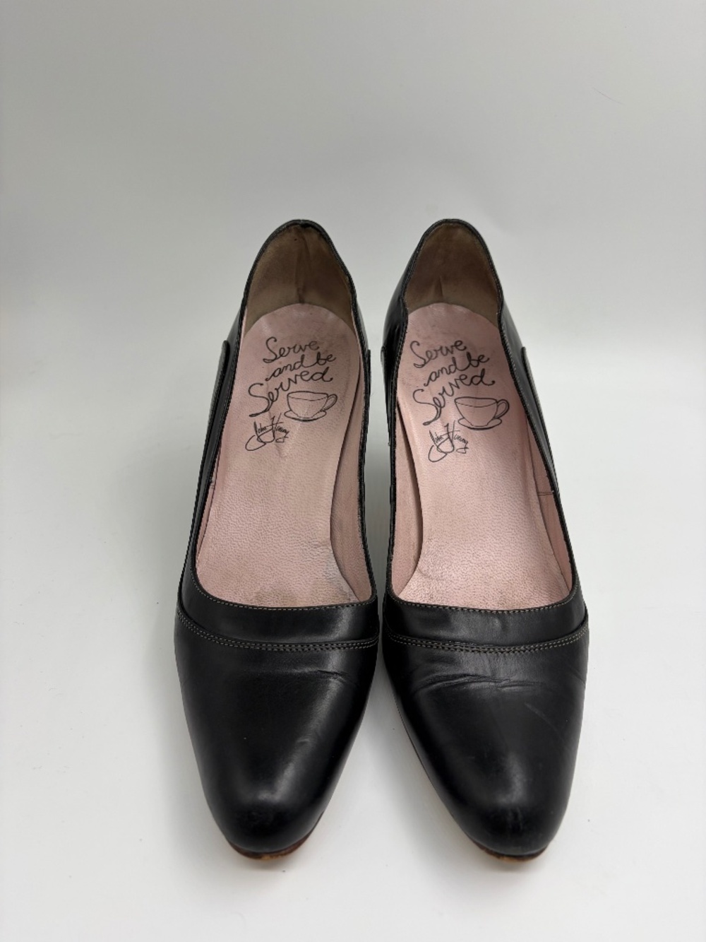 John Fluevog Oolong Teapots Black Leather Pumps | 7.5